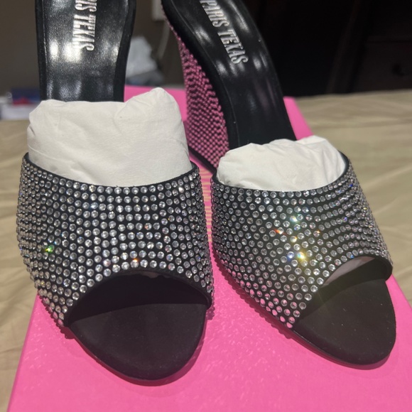 Paris Texas Holly Wanda Crystal Embellished Wedge Sandals - Picture 6 of 6